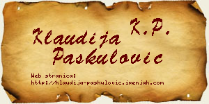 Klaudija Paskulović vizit kartica